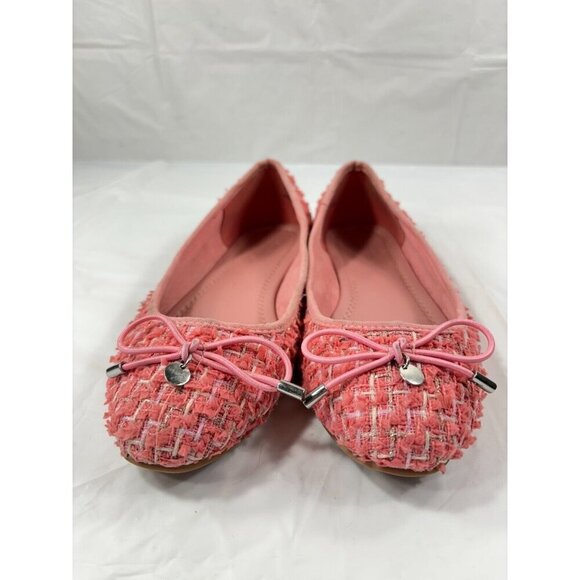 ASOS DESIGN Lallie Pink Tweed Ballet Flat Women's Size 7 - Picture 5 of 13